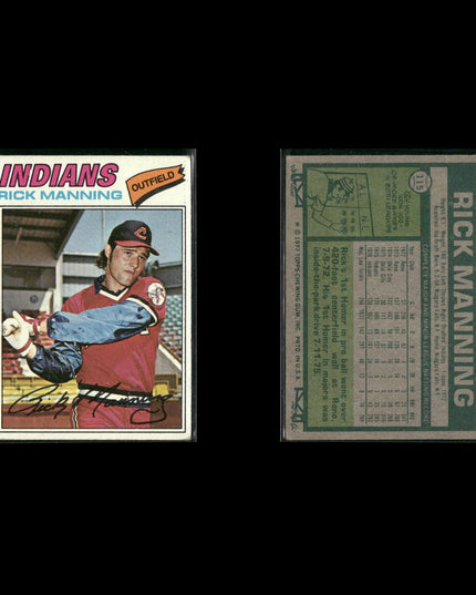Cleveland Indians 1977 Topps Baseball 21-Card Lot Topps VG
