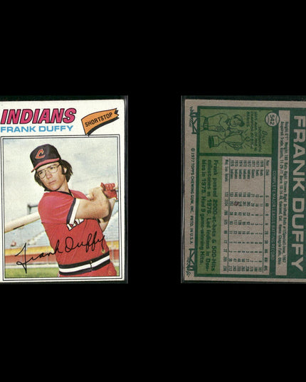 Cleveland Indians 1977 Topps Baseball 21-Card Lot Topps VG