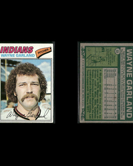 Cleveland Indians 1977 Topps Baseball 21-Card Lot Topps VG