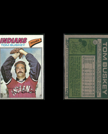 Cleveland Indians 1977 Topps Baseball 21-Card Lot Topps VG