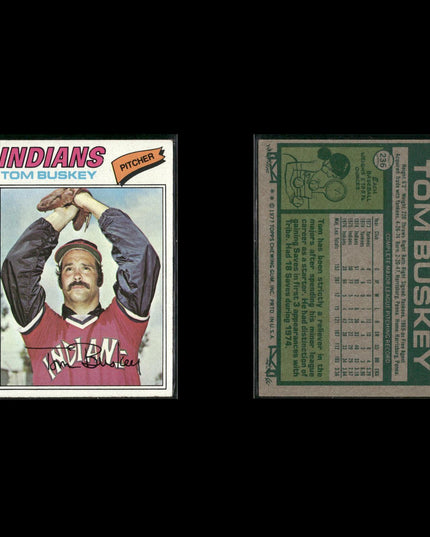 Cleveland Indians 1977 Topps Baseball 21-Card Lot Topps VG