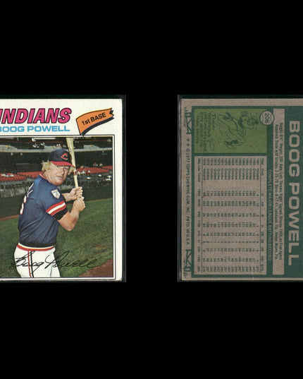 Cleveland Indians 1977 Topps Baseball 21-Card Lot Topps VG
