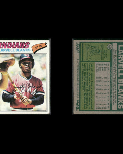 Cleveland Indians 1977 Topps Baseball 21-Card Lot Topps VG