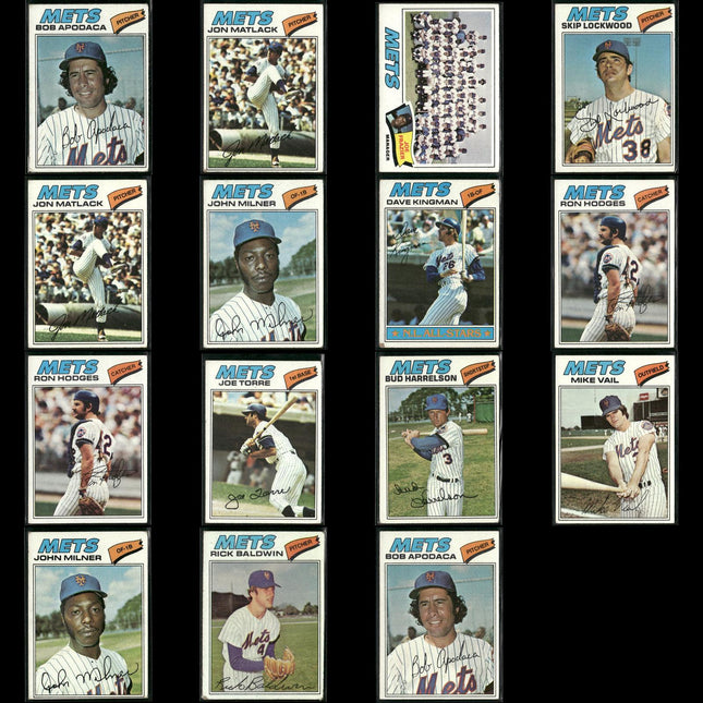 New York Mets 1977 Topps Baseball 15-Card Lot Topps VG