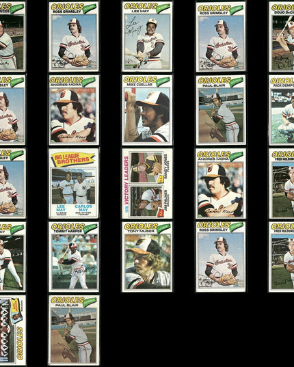 Baltimore Orioles 1977 Topps Baseball 22-Card Lot Topps VG