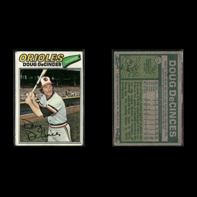 Baltimore Orioles 1977 Topps Baseball 22-Card Lot Topps VG