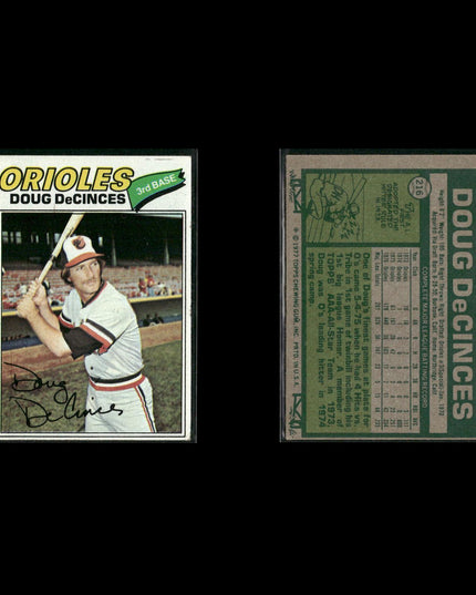 Baltimore Orioles 1977 Topps Baseball 22-Card Lot Topps VG