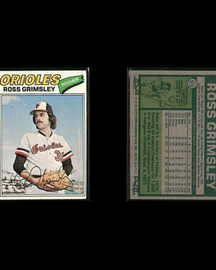 Baltimore Orioles 1977 Topps Baseball 22-Card Lot Topps VG