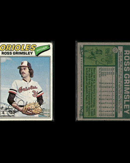 Baltimore Orioles 1977 Topps Baseball 22-Card Lot Topps VG