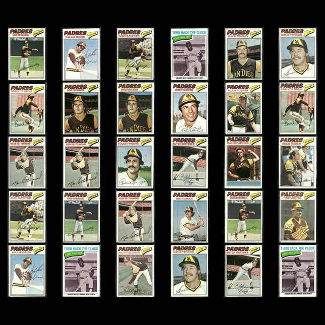 San Diego Padres 1977 Topps Baseball 30-Card Lot Topps VG