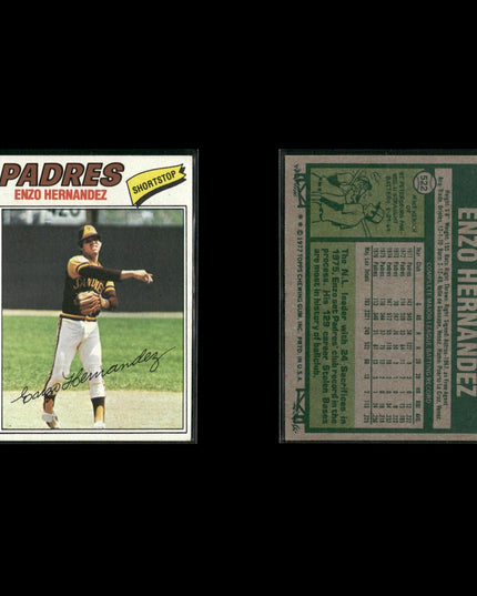 San Diego Padres 1977 Topps Baseball 30-Card Lot Topps VG