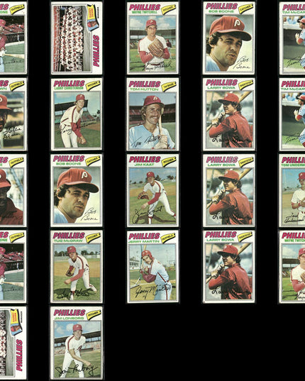 Philadelphia Phillies 1977 Topps Baseball 22-Card Lot Topps VG