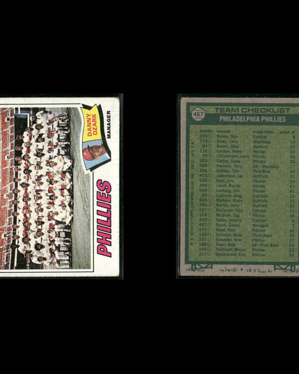 Philadelphia Phillies 1977 Topps Baseball 22-Card Lot Topps VG