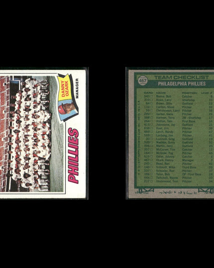 Philadelphia Phillies 1977 Topps Baseball 22-Card Lot Topps VG