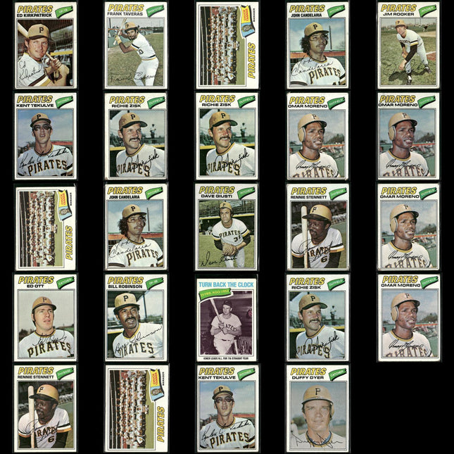 Pittsburgh Pirates 1977 Topps Baseball 24-Card Lot Topps VG