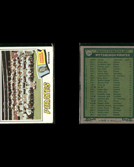 Pittsburgh Pirates 1977 Topps Baseball 24-Card Lot Topps VG