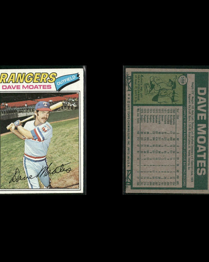 Texas Rangers 1977 Topps Baseball 29-Card Lot Topps VG