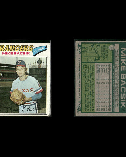 Texas Rangers 1977 Topps Baseball 29-Card Lot Topps VG