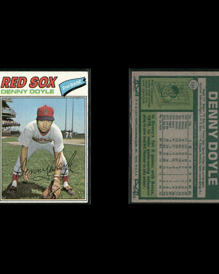 Boston Red Sox 1977 Topps Baseball 39-Card Lot Topps VG