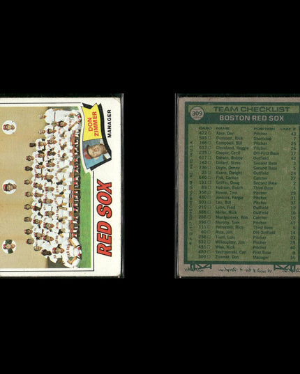 Boston Red Sox 1977 Topps Baseball 39-Card Lot Topps VG