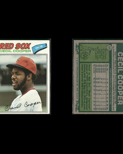 Boston Red Sox 1977 Topps Baseball 39-Card Lot Topps VG