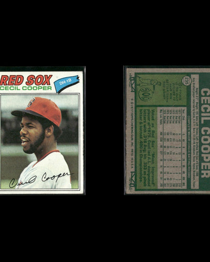 Boston Red Sox 1977 Topps Baseball 39-Card Lot Topps VG