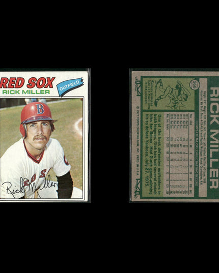 Boston Red Sox 1977 Topps Baseball 39-Card Lot Topps VG