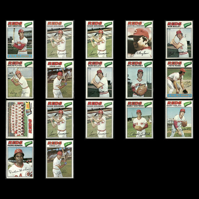Cincinnati Reds 1977 Topps Baseball 17-Card Lot Topps VG