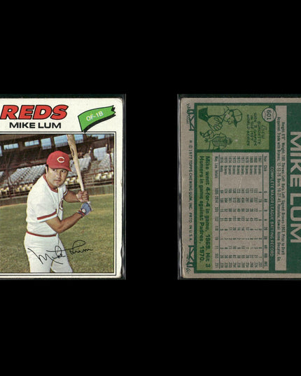 Cincinnati Reds 1977 Topps Baseball 17-Card Lot Topps VG