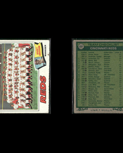 Cincinnati Reds 1977 Topps Baseball 17-Card Lot Topps VG