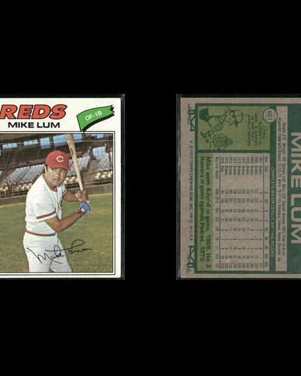 Cincinnati Reds 1977 Topps Baseball 17-Card Lot Topps VG