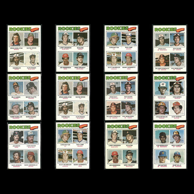 1977 Topps Baseball Rookies 12-Card Lot Topps VG