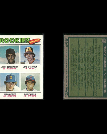 1977 Topps Baseball Rookies 12-Card Lot Topps VG