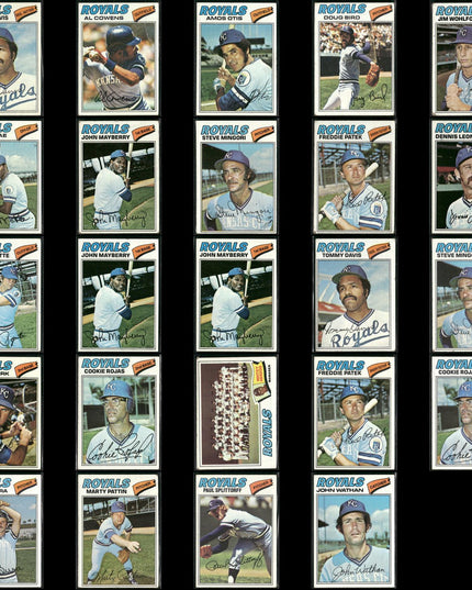 Kansas City Royals 1977 Topps Baseball 24-Card Lot Topps VG