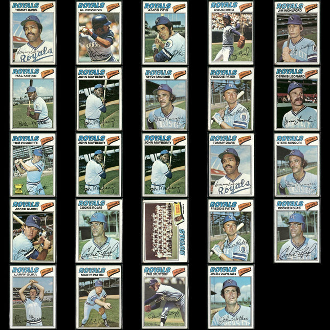 Kansas City Royals 1977 Topps Baseball 24-Card Lot Topps VG