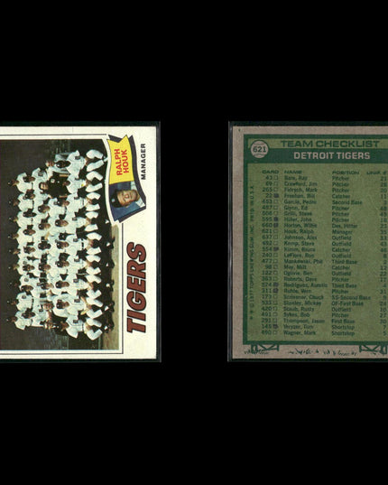 Detroit Tigers 1977 Topps Baseball 29-Card Lot Topps VG