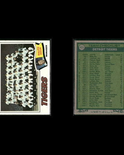 Detroit Tigers 1977 Topps Baseball 29-Card Lot Topps VG