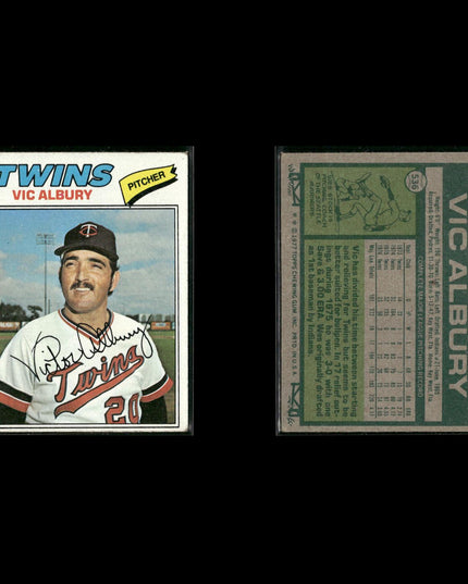 Minnesota Twins 1977 Topps Baseball 18-Card Lot Topps VG