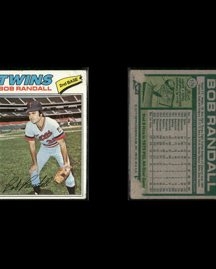 Minnesota Twins 1977 Topps Baseball 18-Card Lot Topps VG