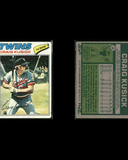 Minnesota Twins 1977 Topps Baseball 18-Card Lot Topps VG