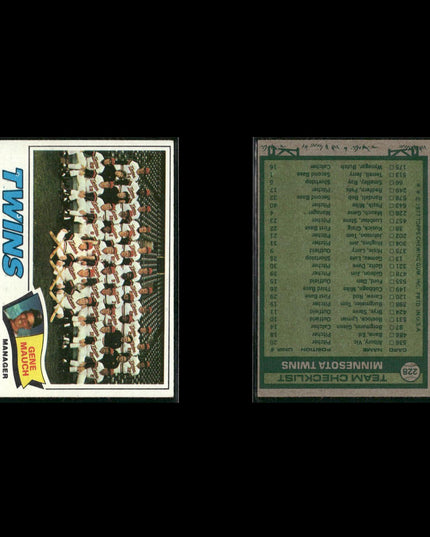 Minnesota Twins 1977 Topps Baseball 18-Card Lot Topps VG