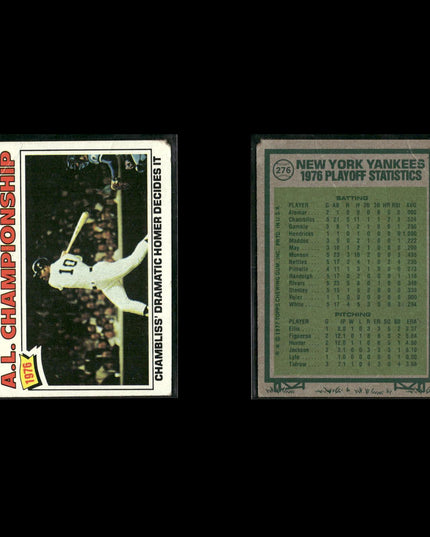 New York Yankees 1977 Topps Baseball 18-Card Lot Topps VG