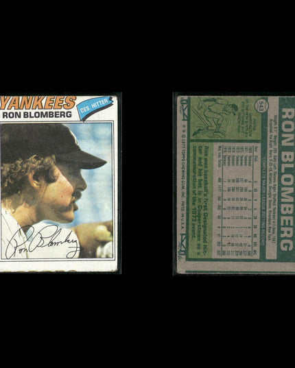 New York Yankees 1977 Topps Baseball 18-Card Lot Topps VG