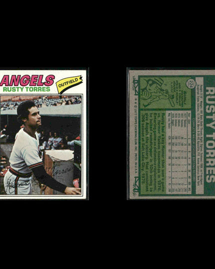 California Angels 1977 Topps Baseball 28-Card Lot Topps VG