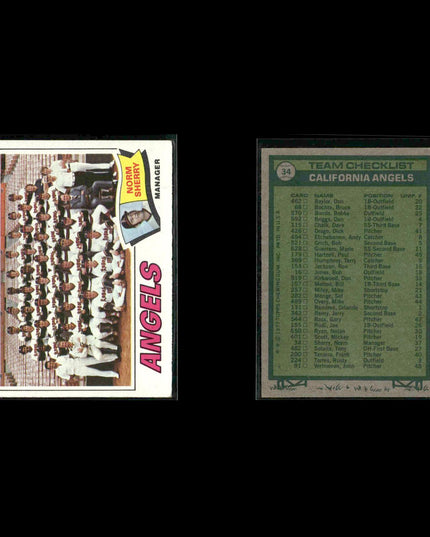 California Angels 1977 Topps Baseball 28-Card Lot Topps VG