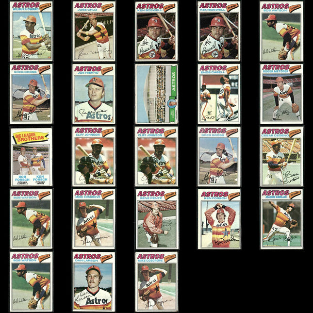 Houston Astros 1977 Topps Baseball 23-Card Lot Topps VG