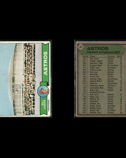 Houston Astros 1977 Topps Baseball 23-Card Lot Topps VG