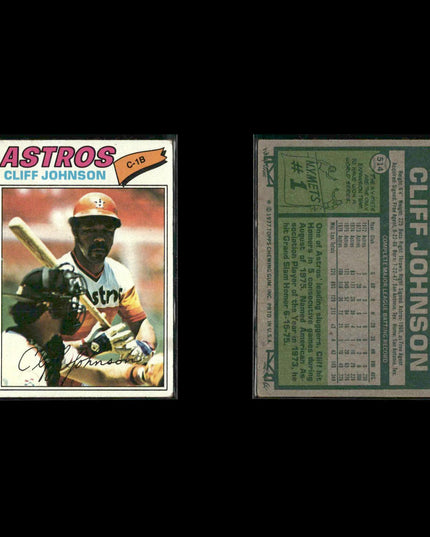 Houston Astros 1977 Topps Baseball 23-Card Lot Topps VG