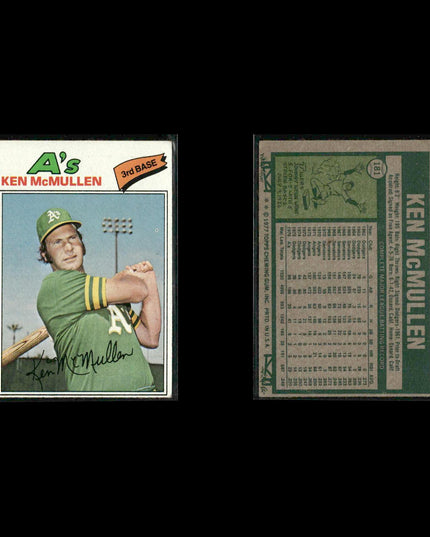Oakland Athletics 1977 Topps Baseball 29-Card Lot Topps VG