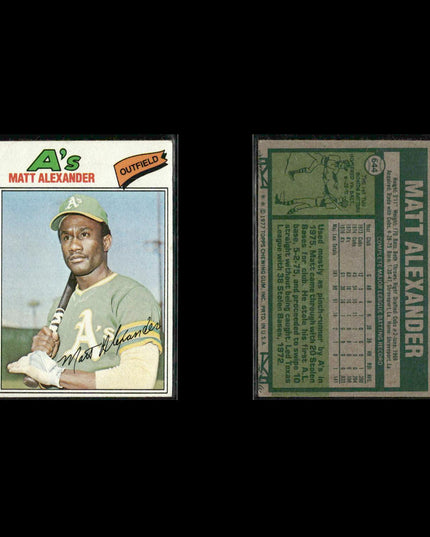 Oakland Athletics 1977 Topps Baseball 29-Card Lot Topps VG